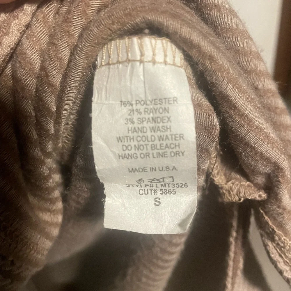 Relaxed Fit Button Down Ribbed Shacket, Two Toned, Taupe/Tan, oversized, small - Picture 4 of 7